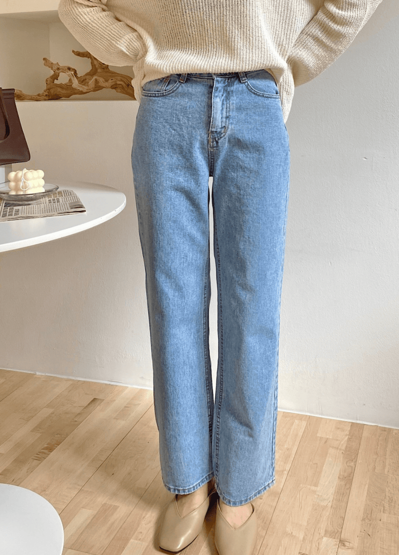 4 SEASON SIMPLE WIDE JEANS ( 2 COLORS )