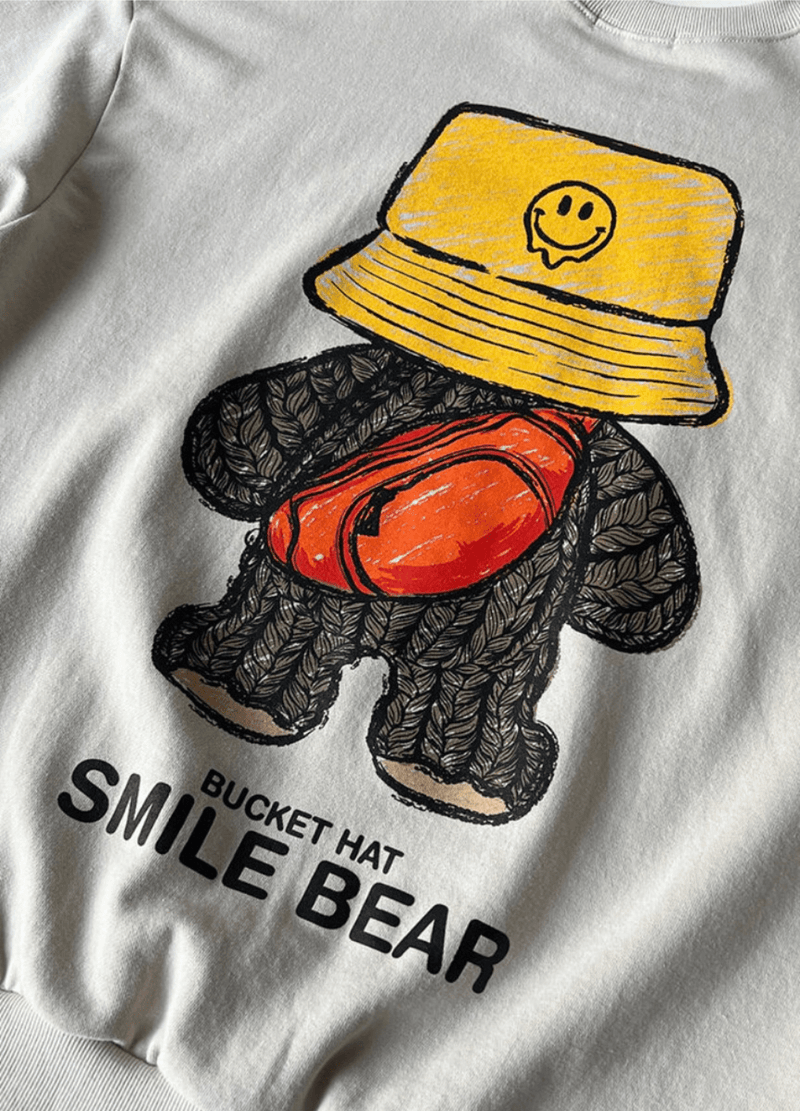 SMILE BEAR SWEATSHIRT ( 2 COLORS )