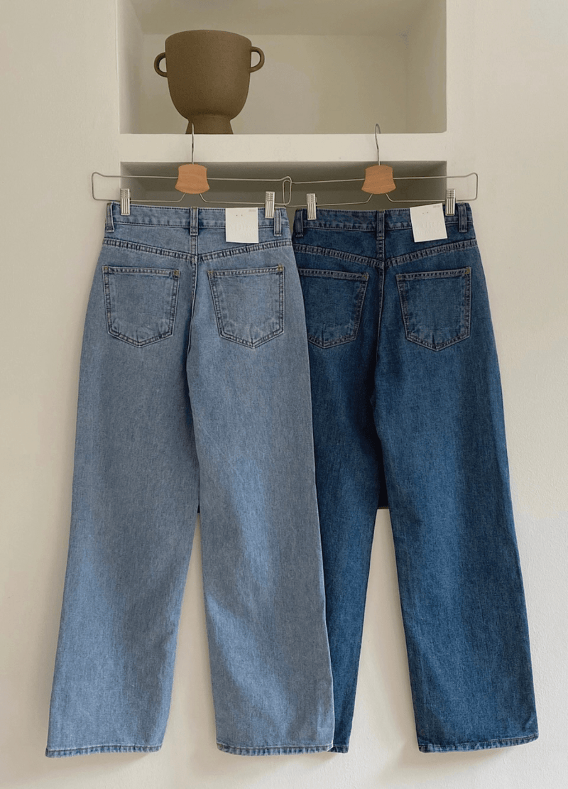 4 SEASON SIMPLE WIDE JEANS ( 2 COLORS )