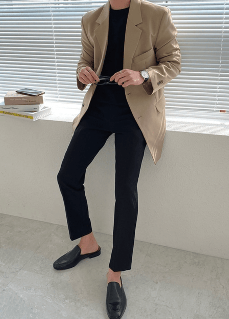 TWO BUTTON SEMI OVERSIZED FIT BLAZER