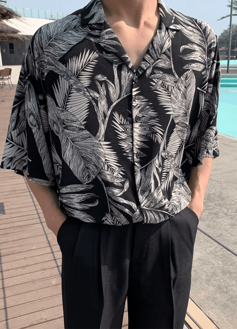 FLOWER PATTERNED OVERSIZED SHIRT ( 2 COLORS )