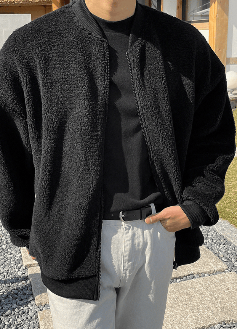 SIMPLE OVERSIZED FLEECED JACKET
