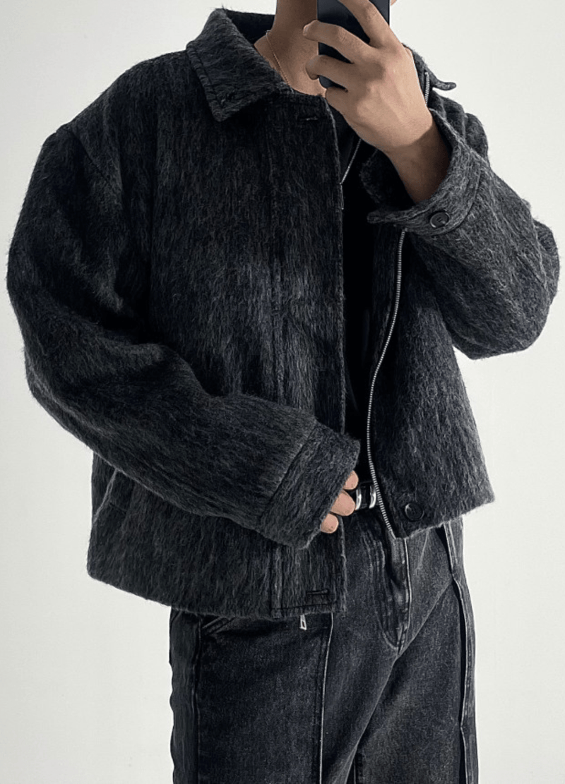 MOHAIR WOOL HALF COAT