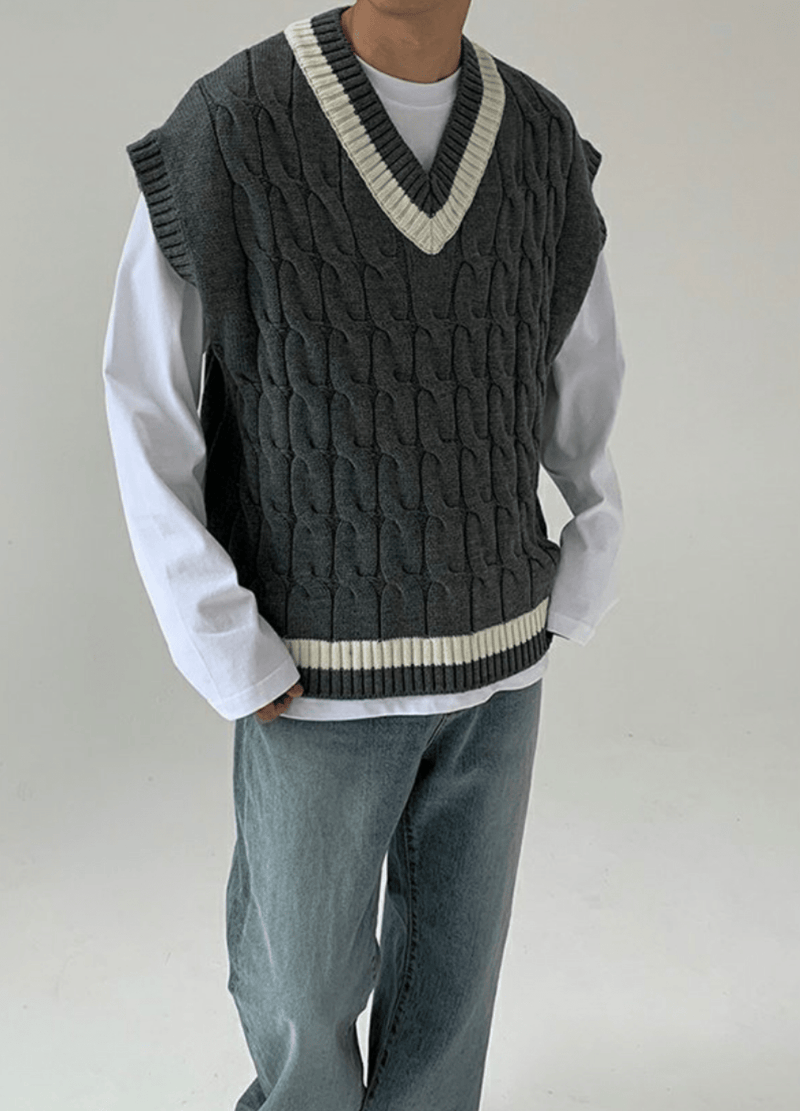 V NECK OVER VEST ( 3 colors )