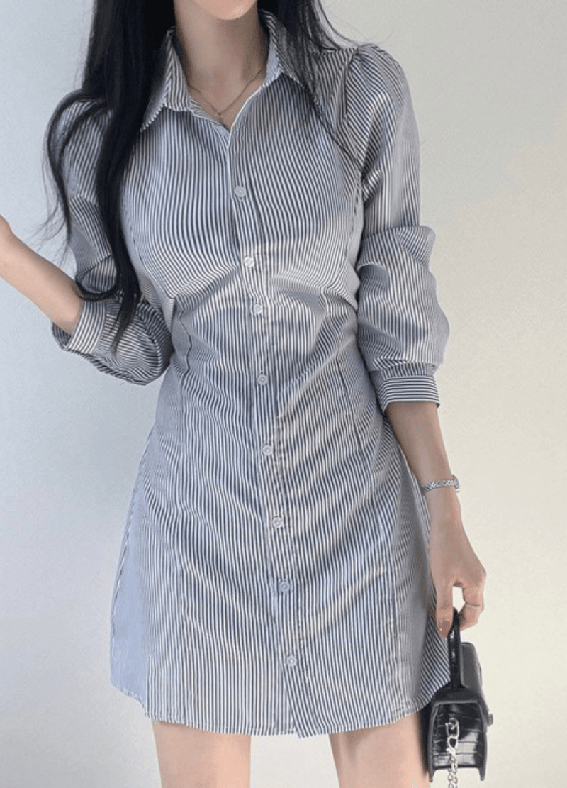 STRIPED BACK RIBBON SHIRTS ( 2 COLORS )