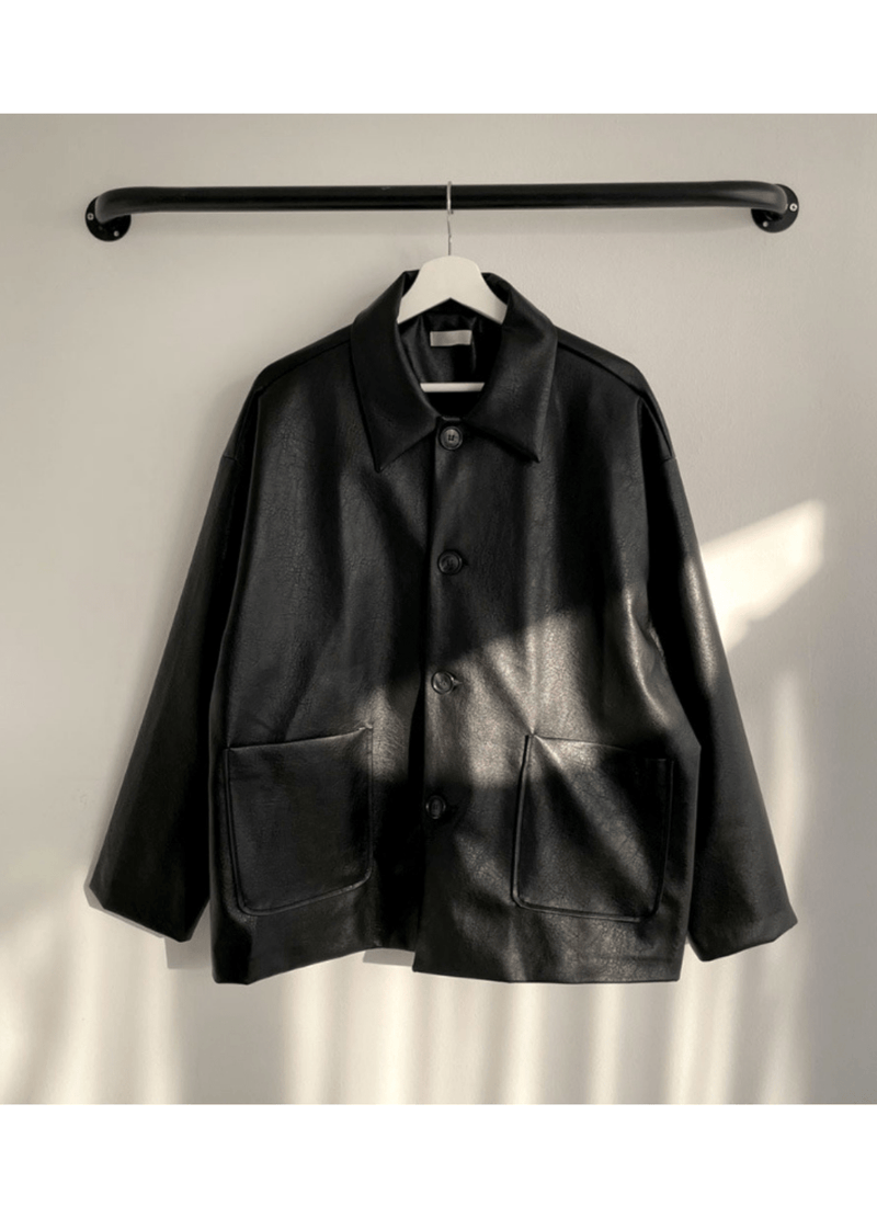 LEATHER POCKET JACKET ( 2 colors )