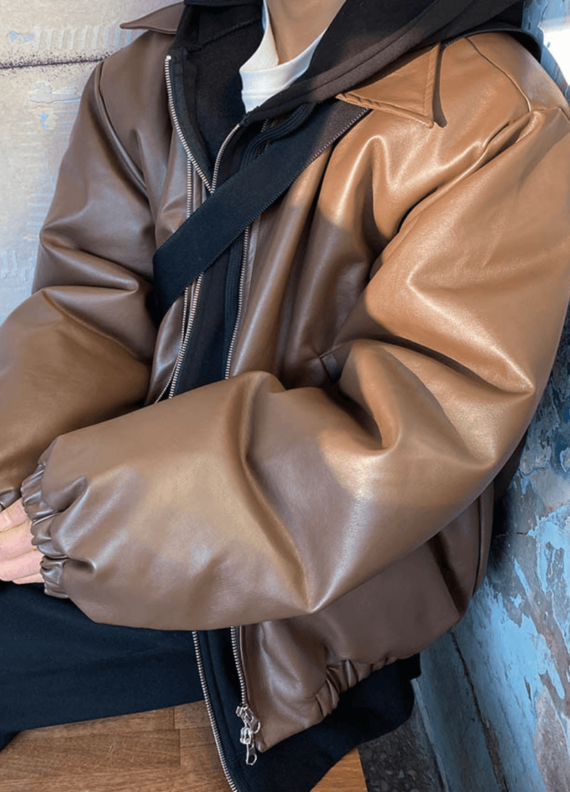 Octeri Brown Leather Jacket