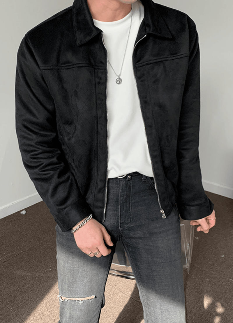 MINIMAL SUEDE JACKET ( 2 colors )