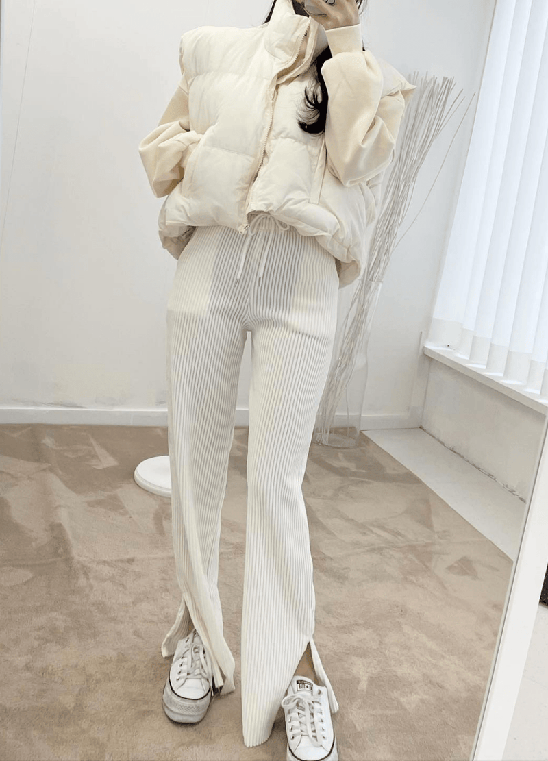 CROPPED UNBALANCED WARM VEST ( 2 COLORS )