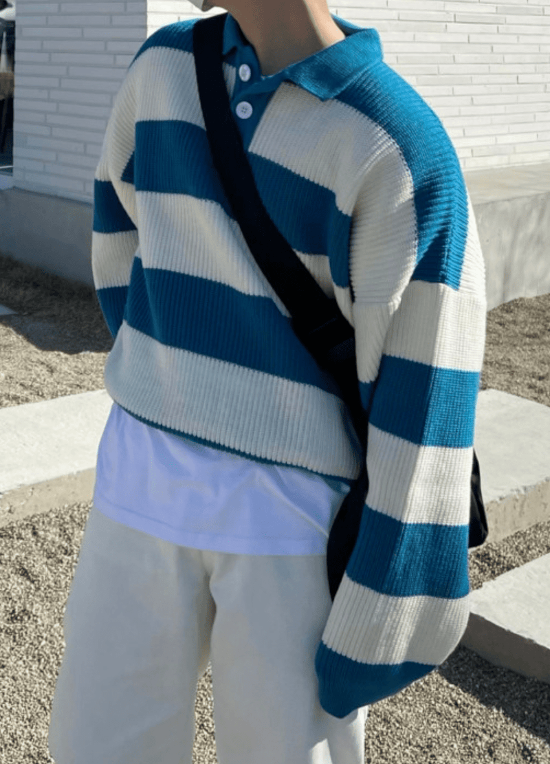 CARA STRIPED OVERFIT KNIT ( 2 colors )