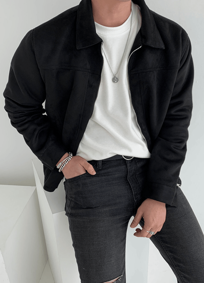 MINIMAL SUEDE JACKET ( 2 colors )