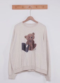 BEAR FLEECE-LINED SWEATSHIRTS( 2 COLORS )