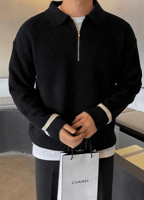 ZIP-UP SWEATER KNIT ( 2 colors )