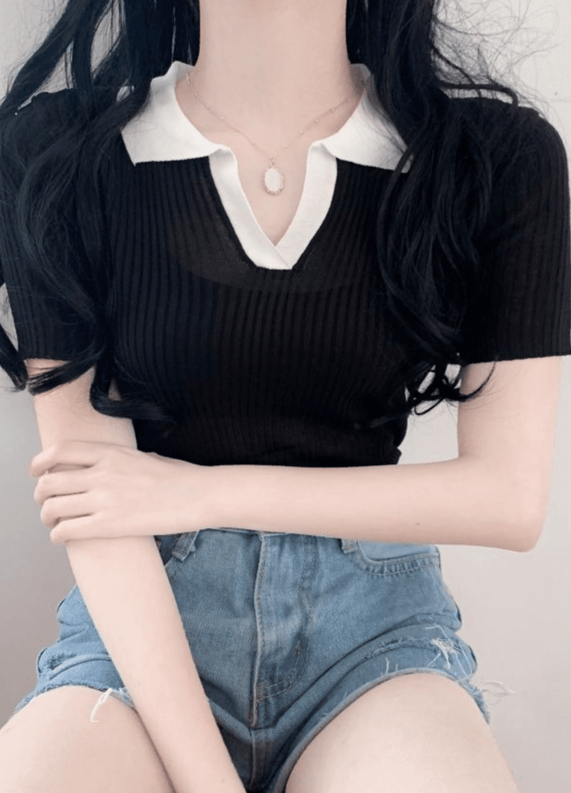 COLLAR SUMMER KNIT ( 3 COLORS )