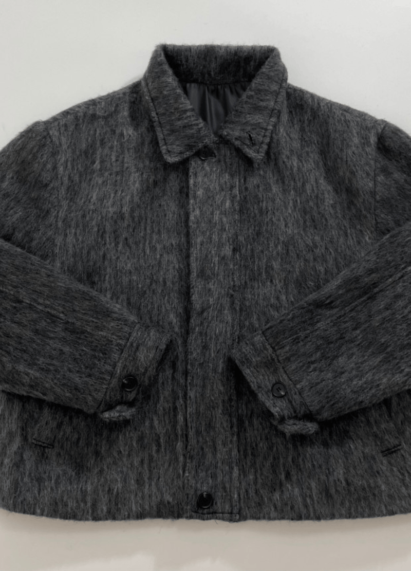 MOHAIR WOOL HALF COAT