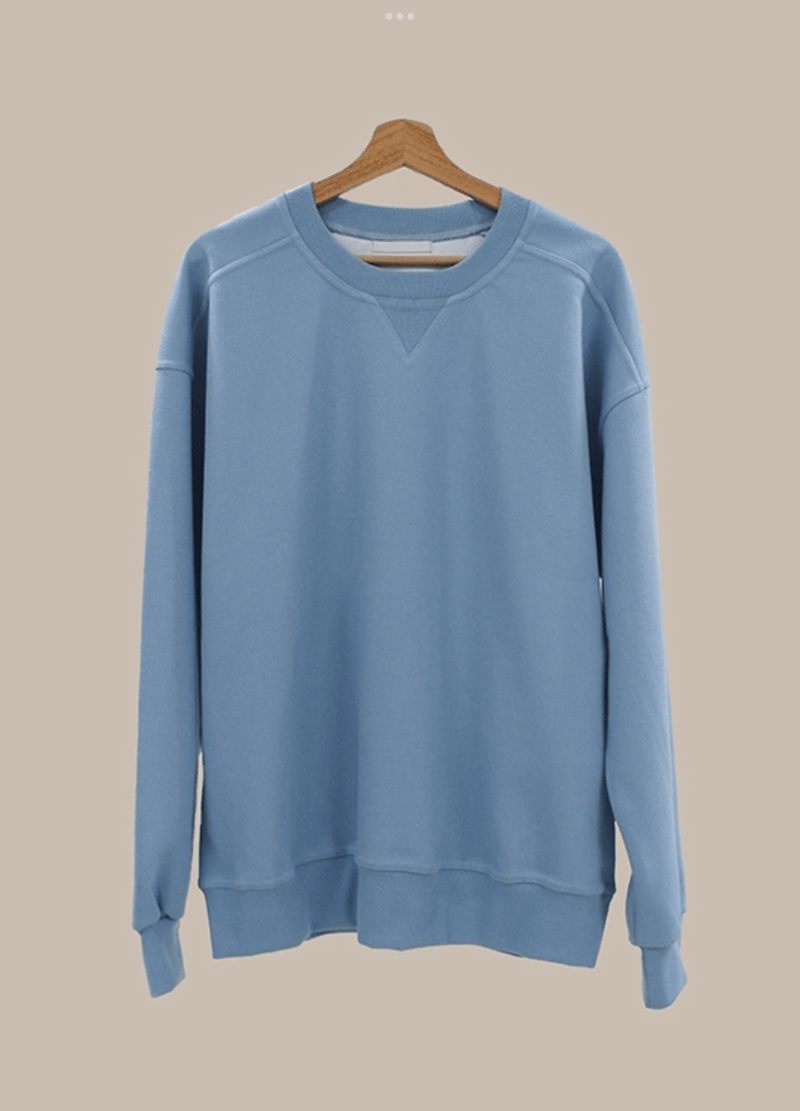 PLATED FABRIC SWEATSHIRT ( 2 COLORS )