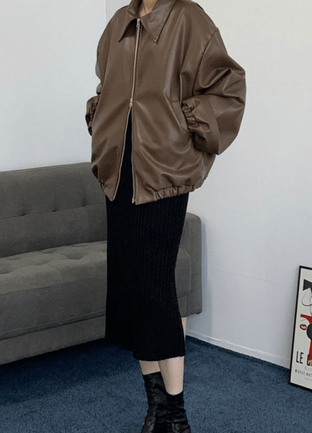 OVERSIZED CROPPED LEATHER JACKET ( 2 colors ) #O – OnYou