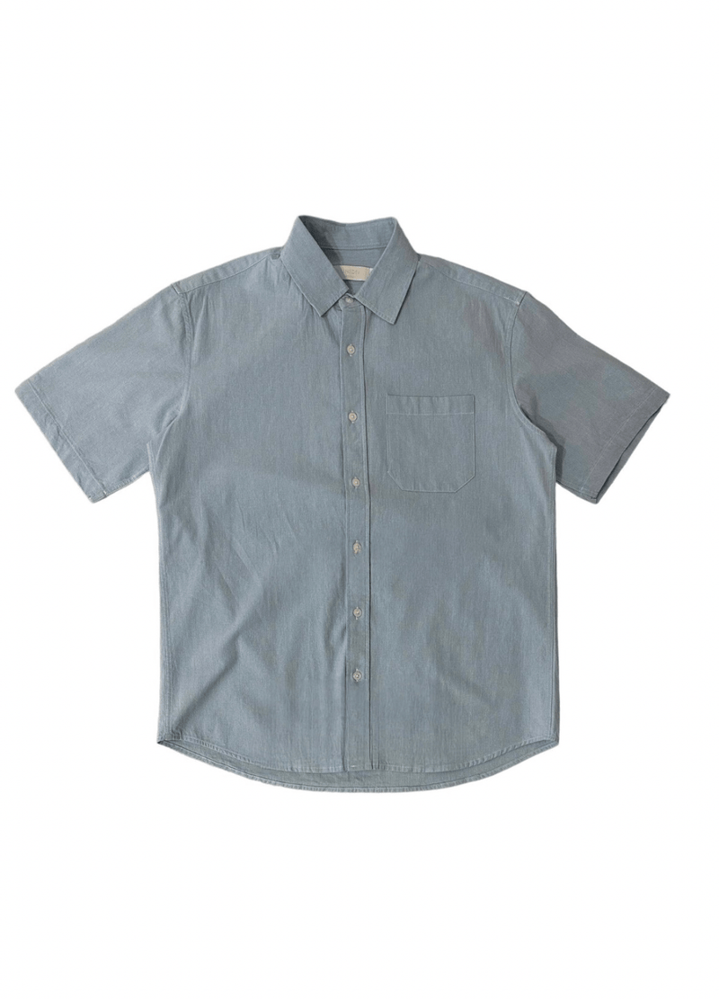 DENIM SHORTSLEEVE SHIRTS ( 2 COLORS )