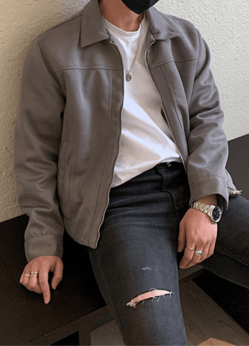 MINIMAL SUEDE JACKET ( 2 colors )