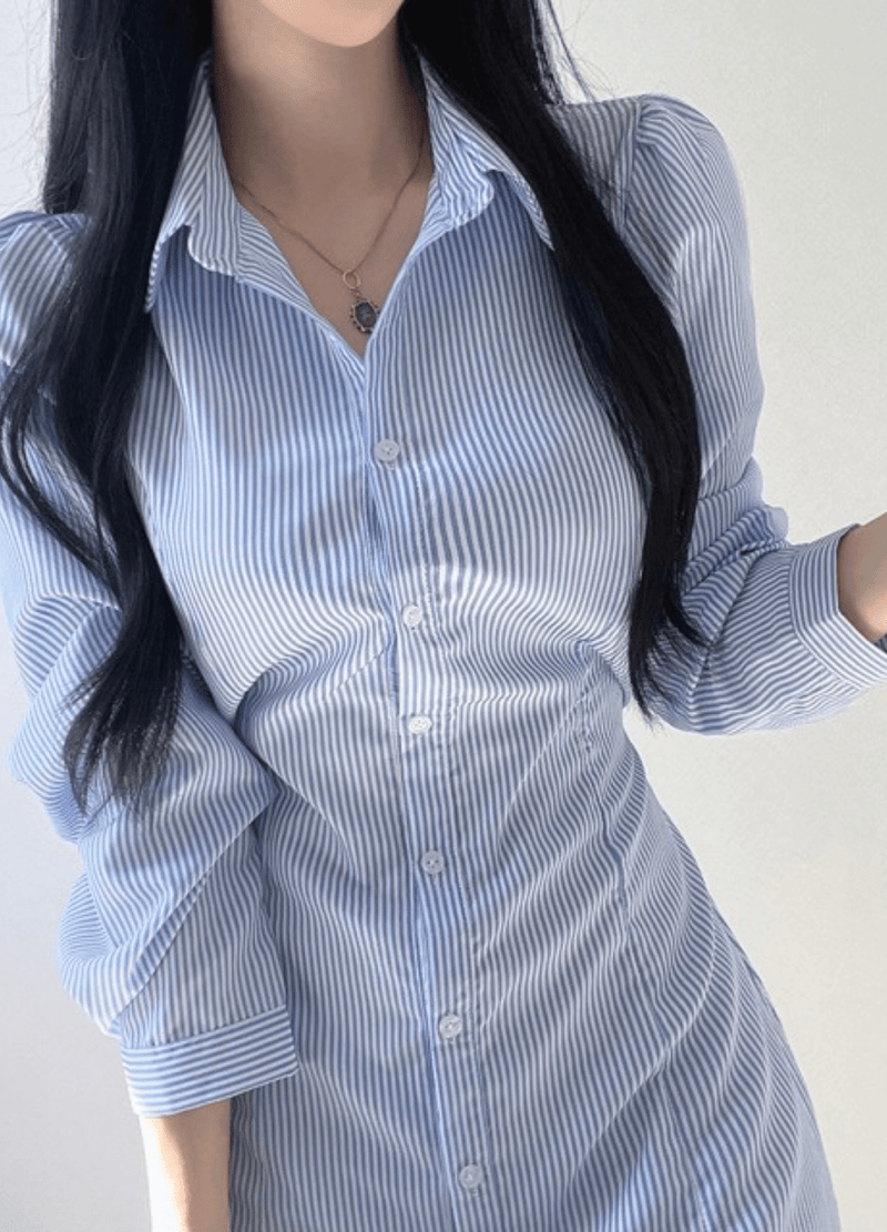 STRIPED BACK RIBBON SHIRTS ( 2 COLORS )