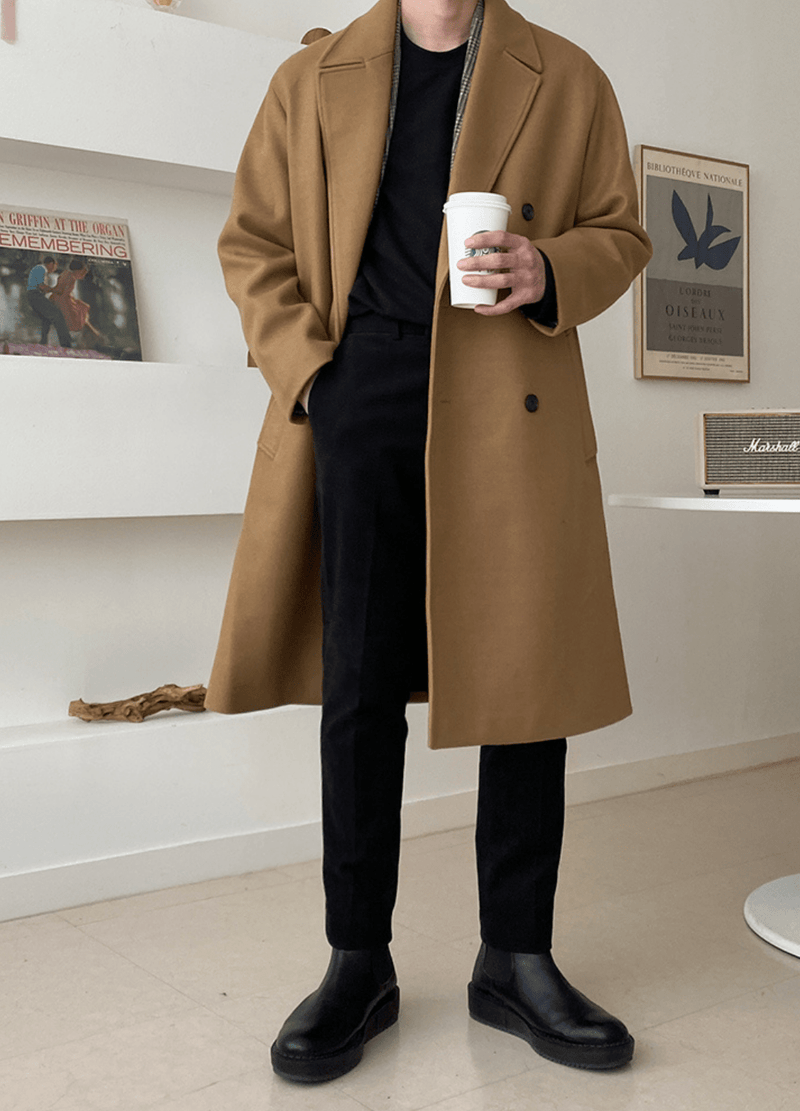 WOOL DOUBLE OVER COAT #O