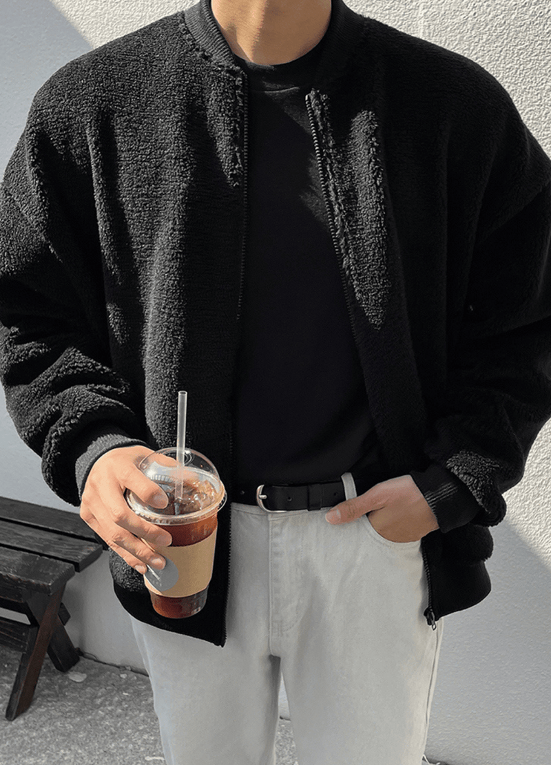 SIMPLE OVERSIZED FLEECED JACKET