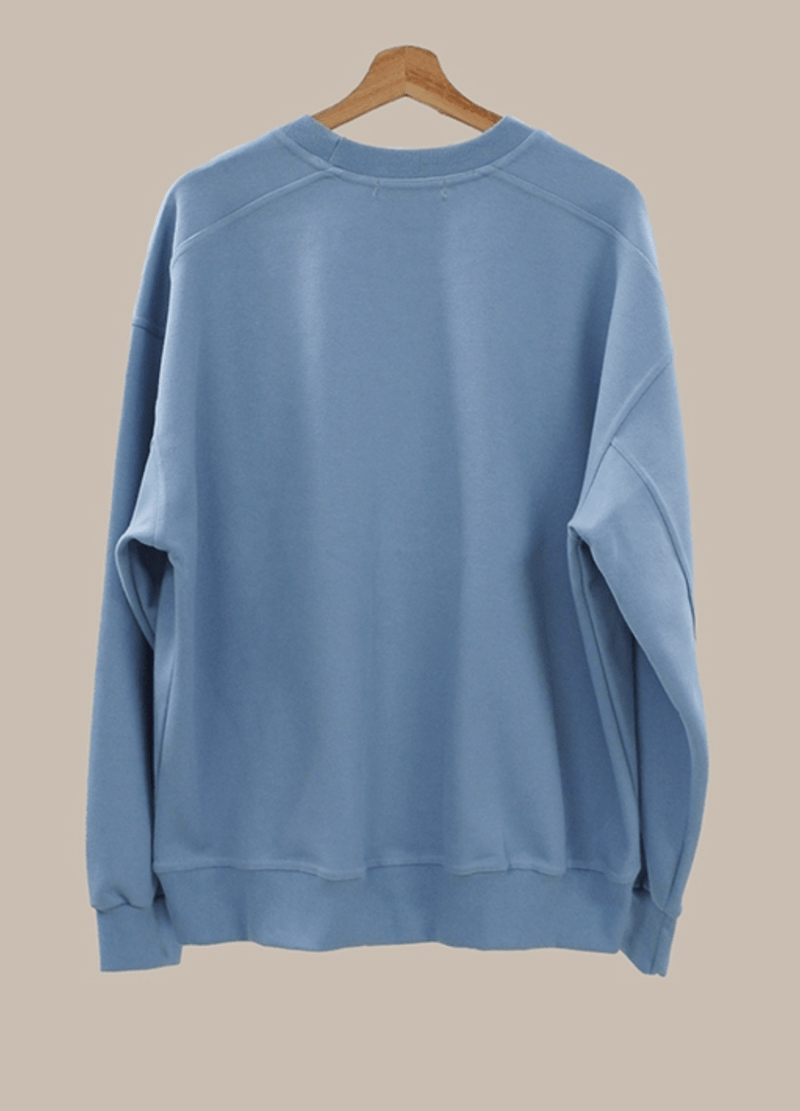 PLATED FABRIC SWEATSHIRT ( 2 COLORS )