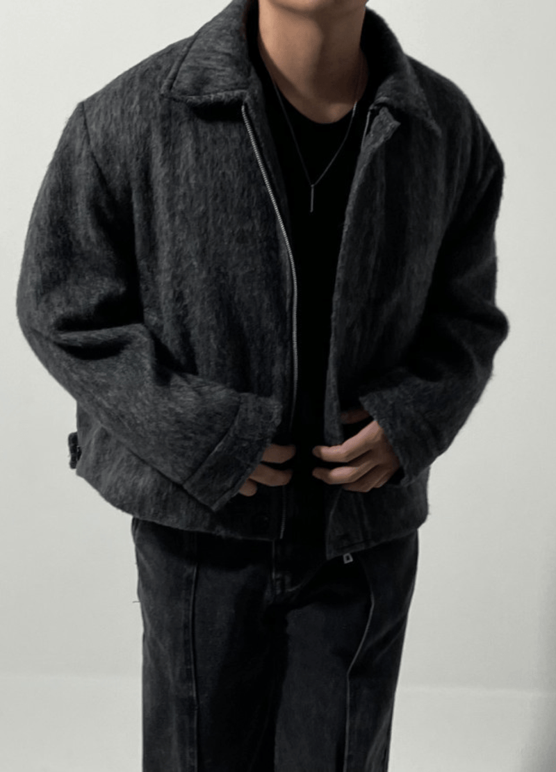 MOHAIR WOOL HALF COAT