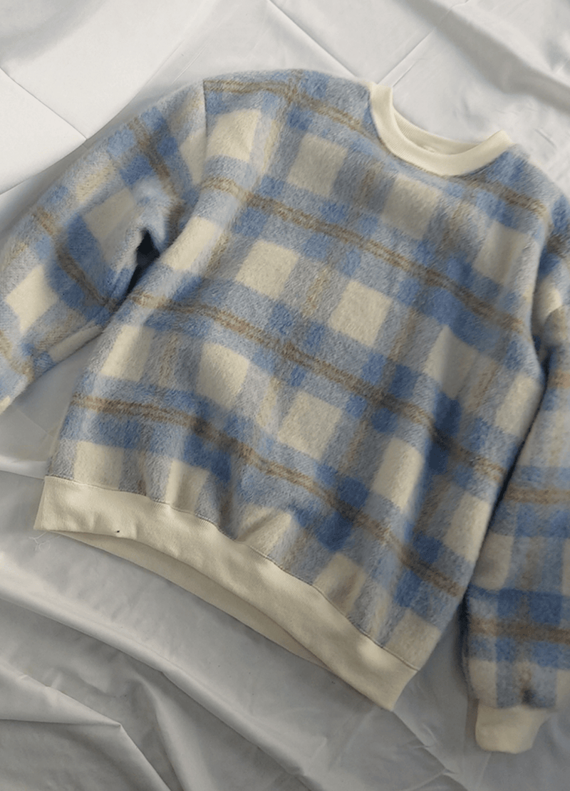 UNISEX CHECKERED PATTERNED SWEATSHIRT ( 2 COLORS )