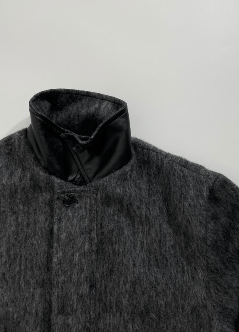 MOHAIR WOOL HALF COAT