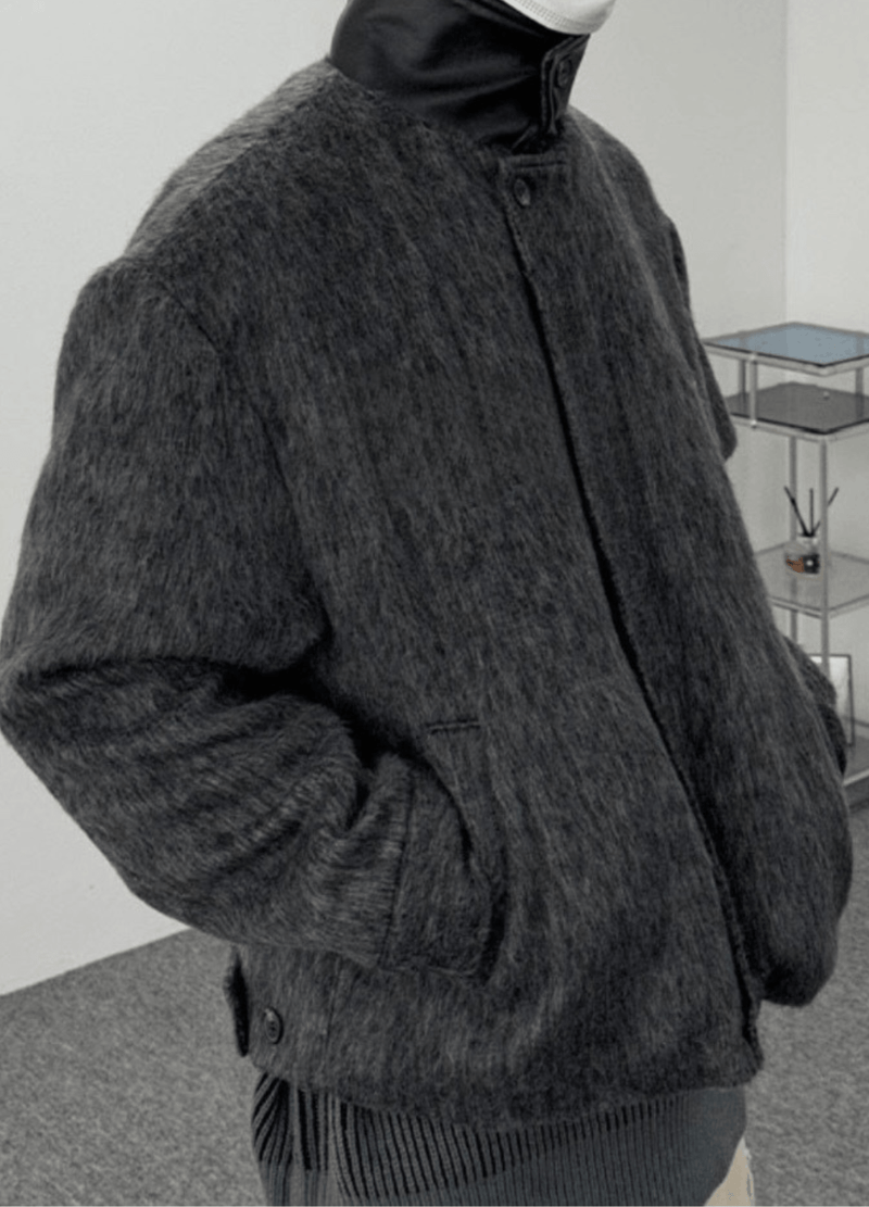 MOHAIR WOOL HALF COAT