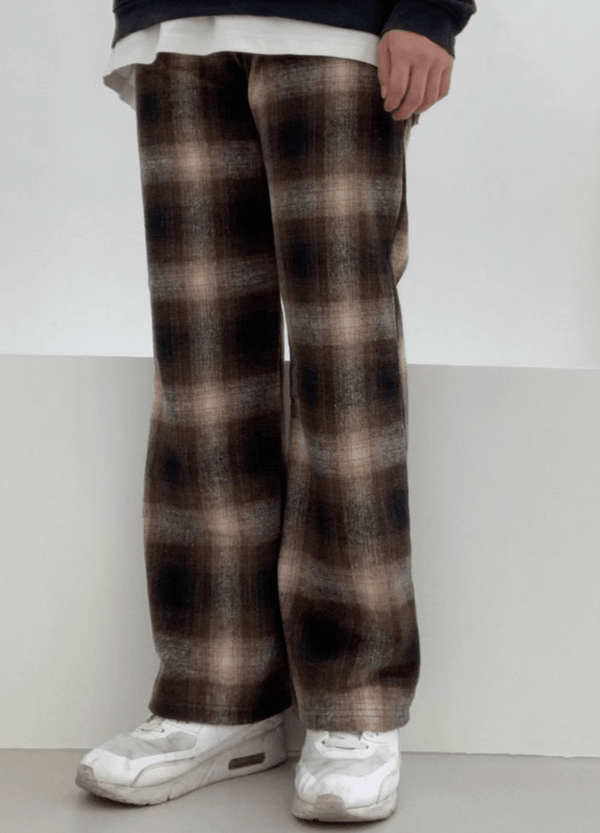 CHECKERED WIDE PANTS ( 2 colors ) #O