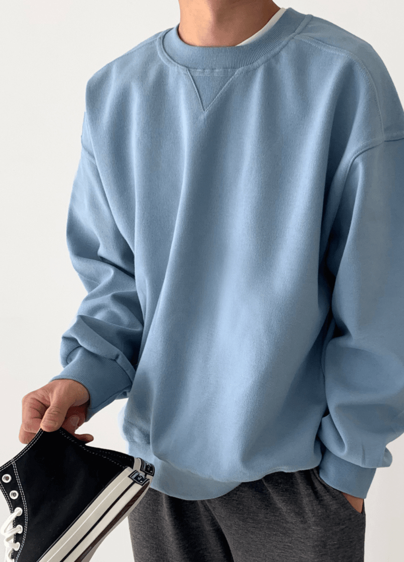 PLATED FABRIC SWEATSHIRT ( 2 COLORS )