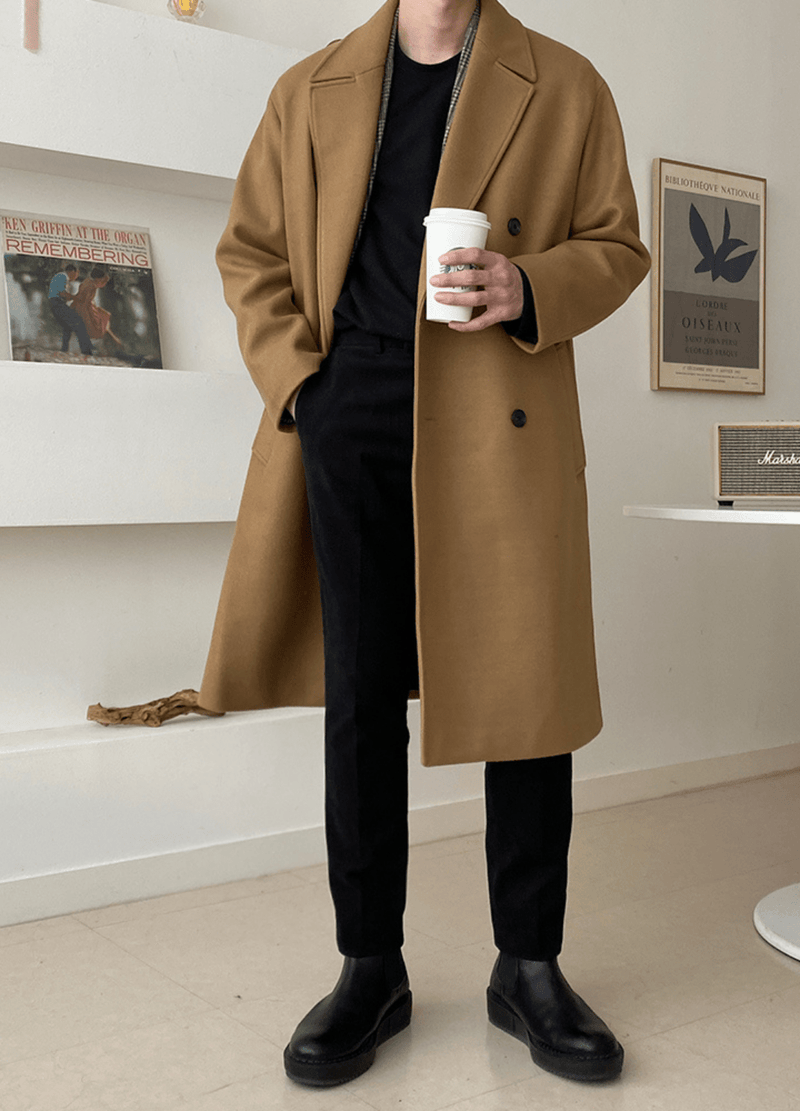 WOOL DOUBLE OVER COAT #O