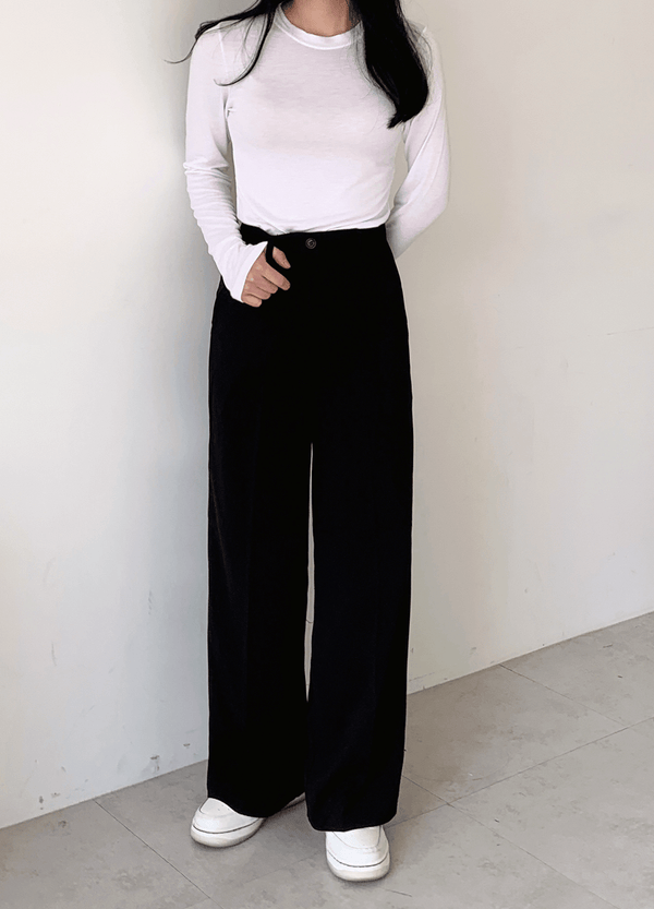 MODERN WIDE SLACKS  ( 2 COLORS )