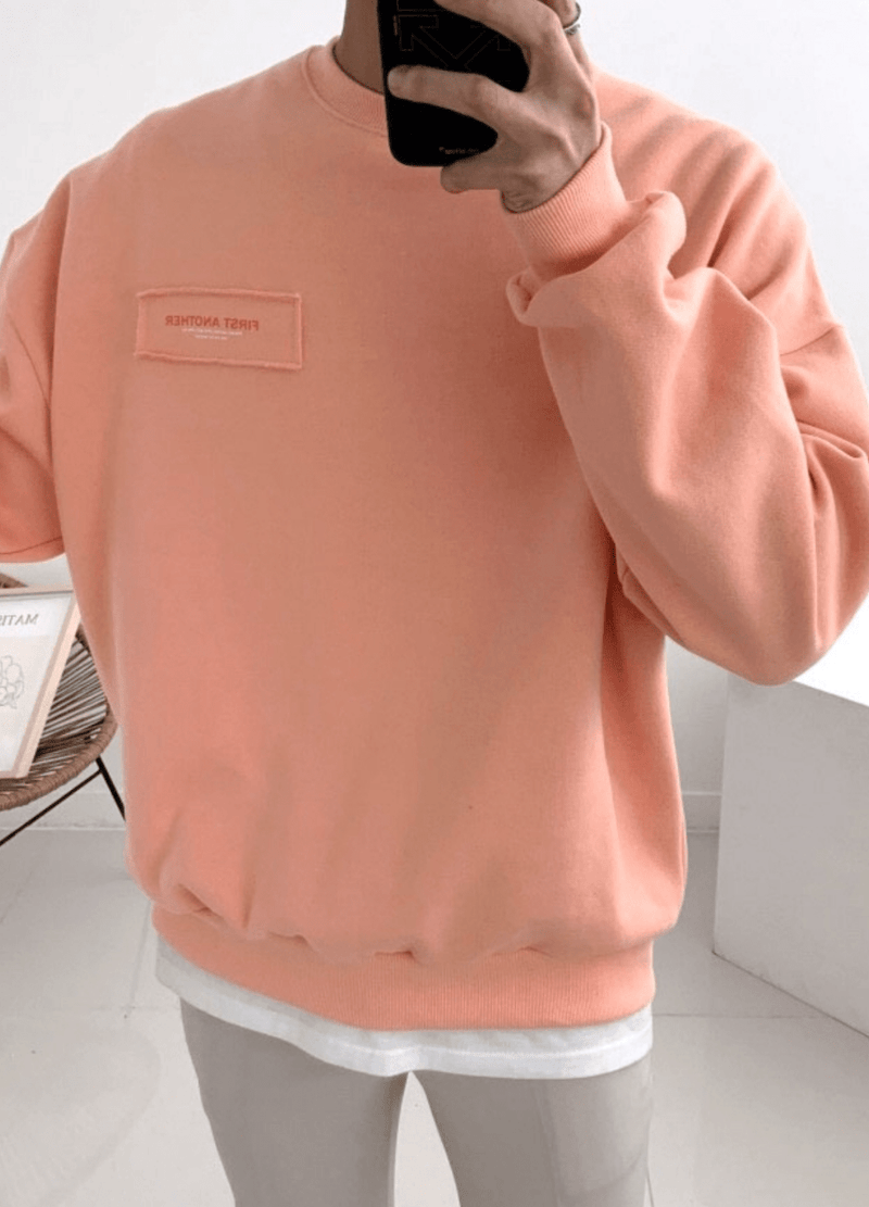 FIRST ANOTHER PATCH FLEECED-LINE SWEATSHIRTS ( 2 COLORS )