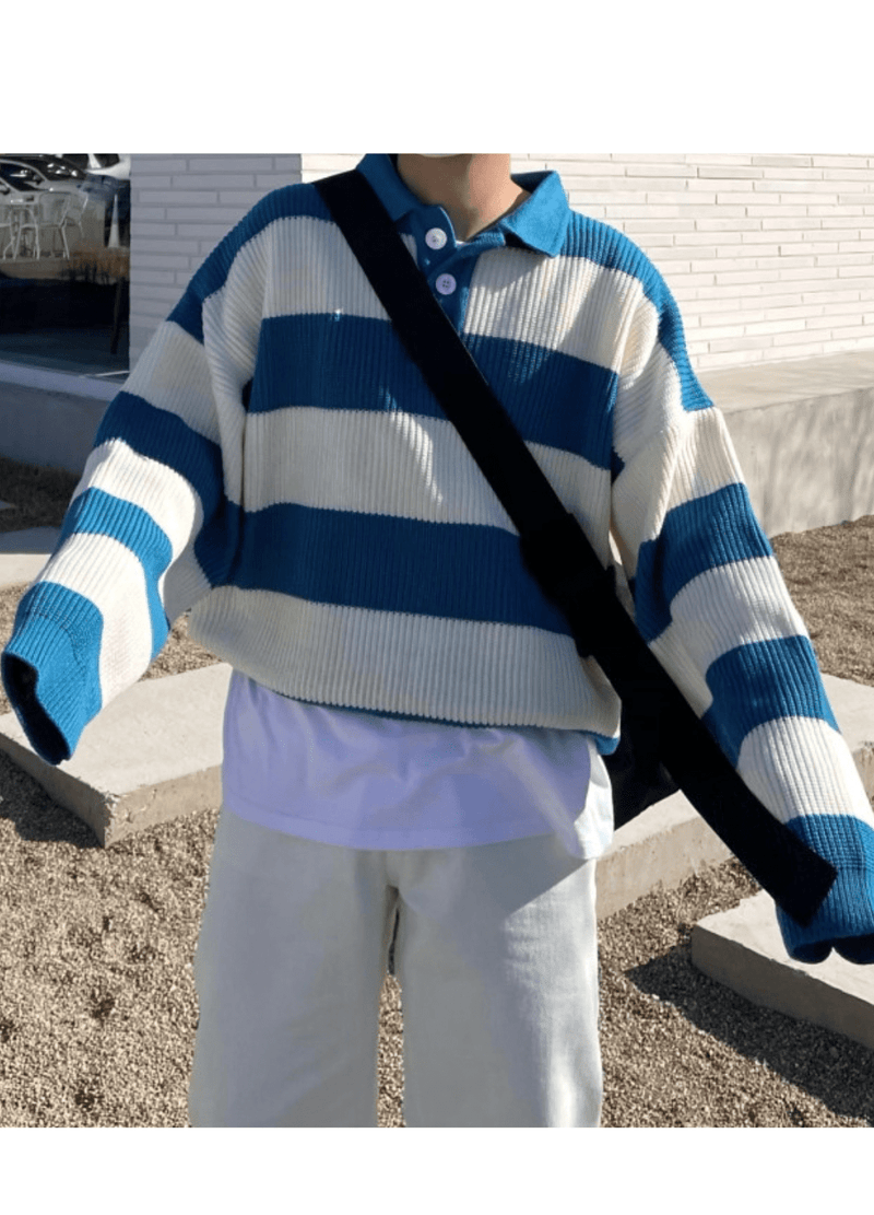 CARA STRIPED OVERFIT KNIT ( 2 colors )