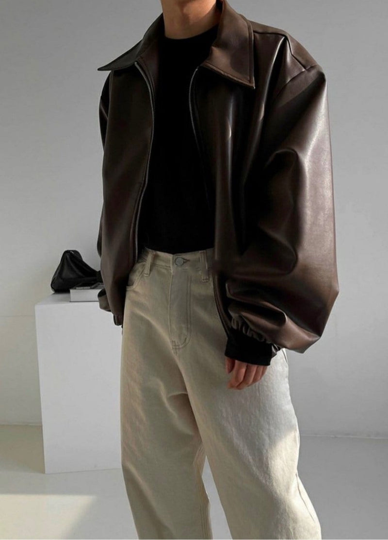 Octeri Brown Leather Jacket