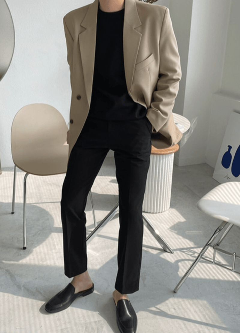 TWO BUTTON SEMI OVERSIZED FIT BLAZER