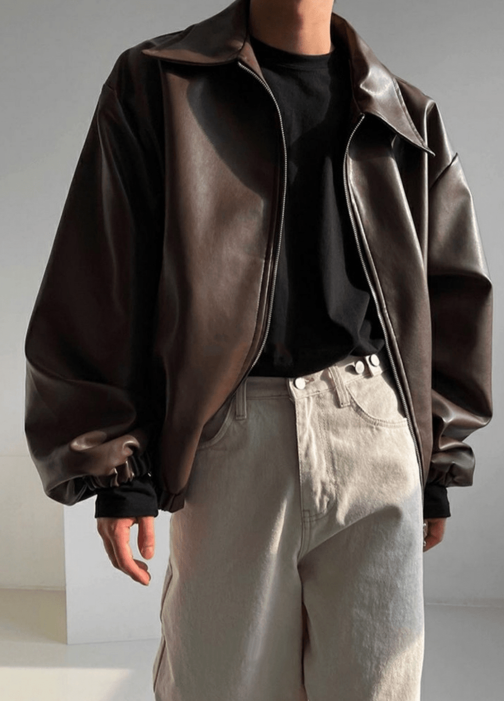 OHOTORO Leather Jacket ダークブラウン Getmyleather Luxe Vintage Distressed Brown Genuine Cowhide