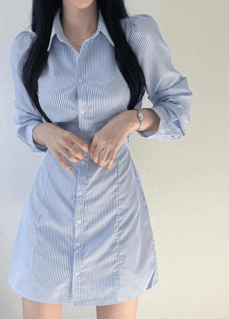 STRIPED BACK RIBBON SHIRTS ( 2 COLORS )