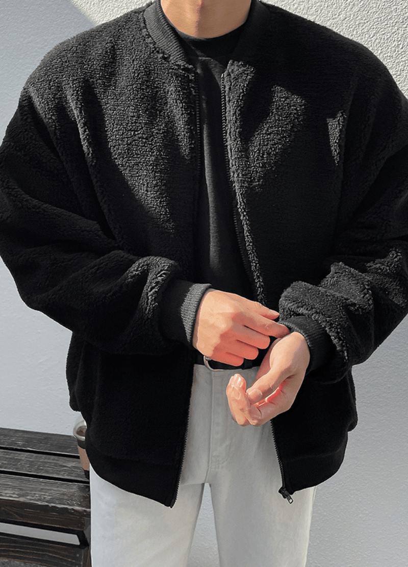 SIMPLE OVERSIZED FLEECED JACKET
