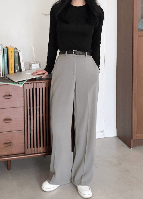 MODERN WIDE SLACKS  ( 2 COLORS )