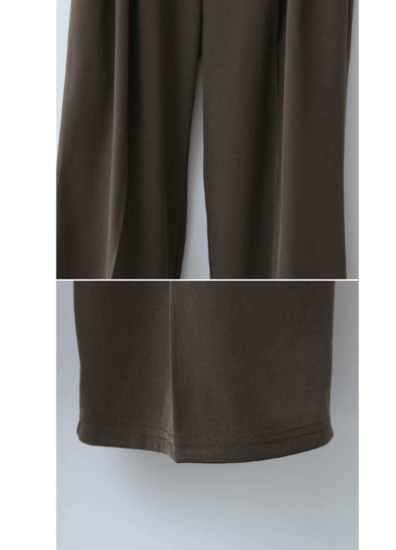 BEST SIDE ZIP-UP WIDE-FIT SLACKS ( 3 COLORS )