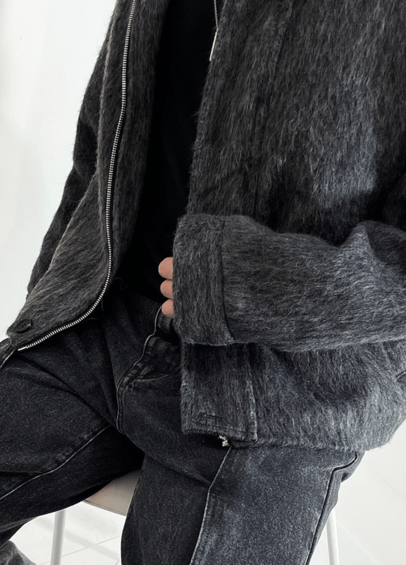 MOHAIR WOOL HALF COAT