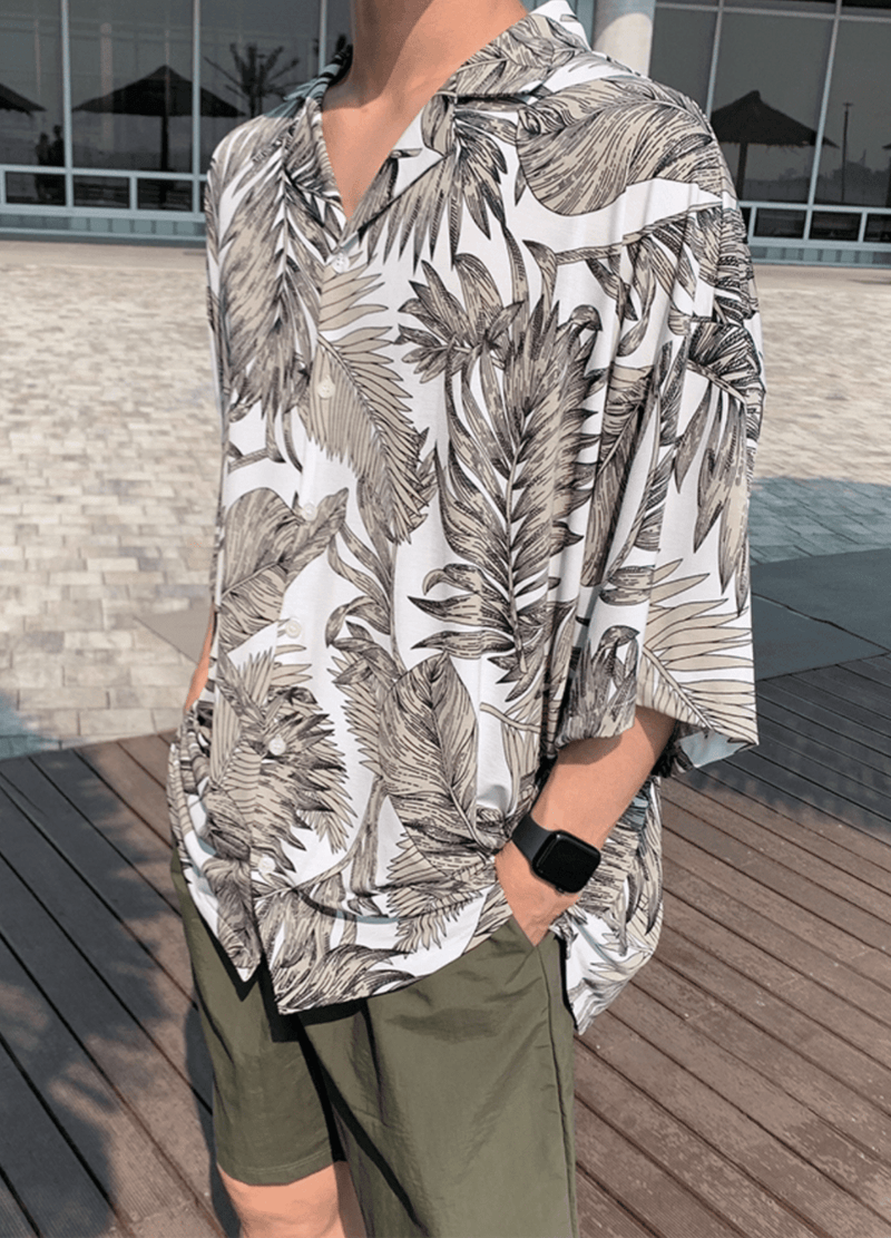 FLOWER PATTERNED OVERSIZED SHIRT ( 2 COLORS )