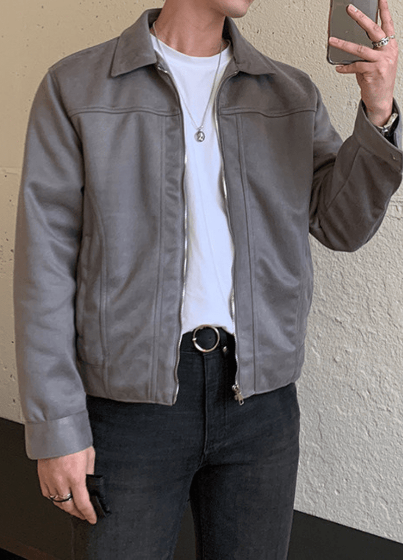 MINIMAL SUEDE JACKET ( 2 colors )