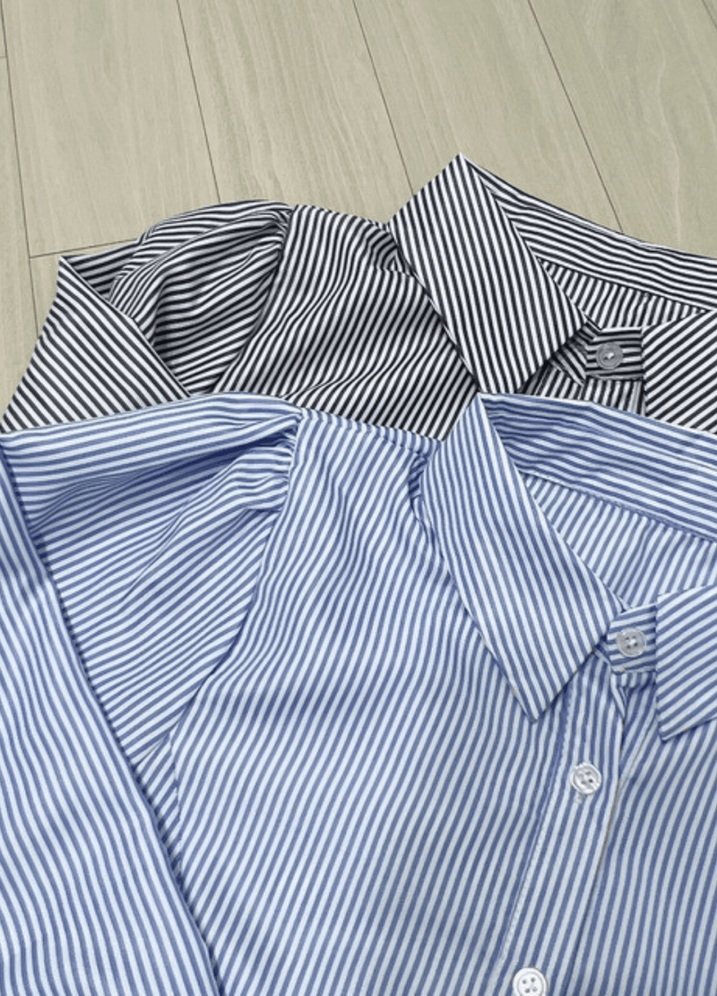 STRIPED BACK RIBBON SHIRTS ( 2 COLORS )