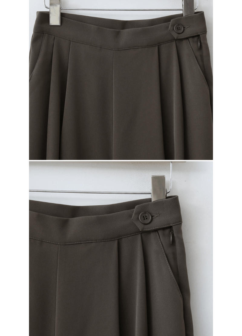 BEST SIDE ZIP-UP WIDE-FIT SLACKS ( 3 COLORS )