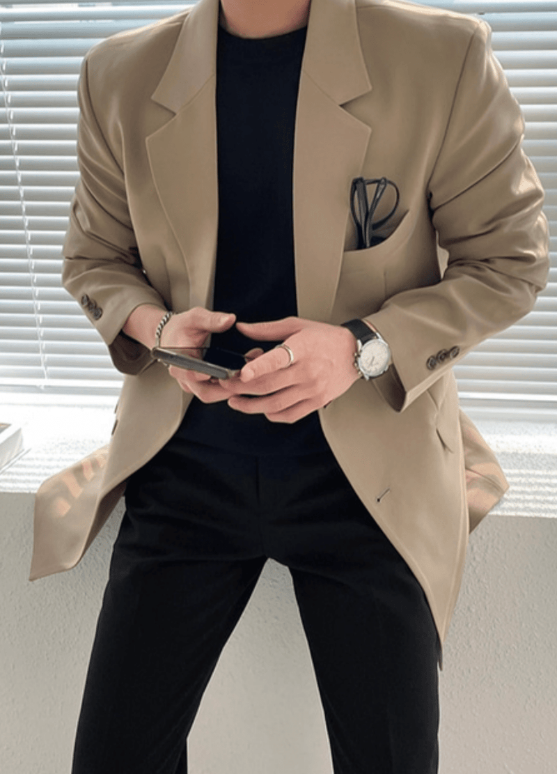 TWO BUTTON SEMI OVERSIZED FIT BLAZER